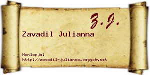 Zavadil Julianna névjegykártya